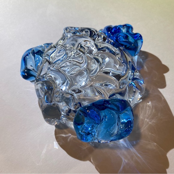Clear/Blue cigar ashtray possibly Murano glass, handmade good condition see note - Picture 2 of 5